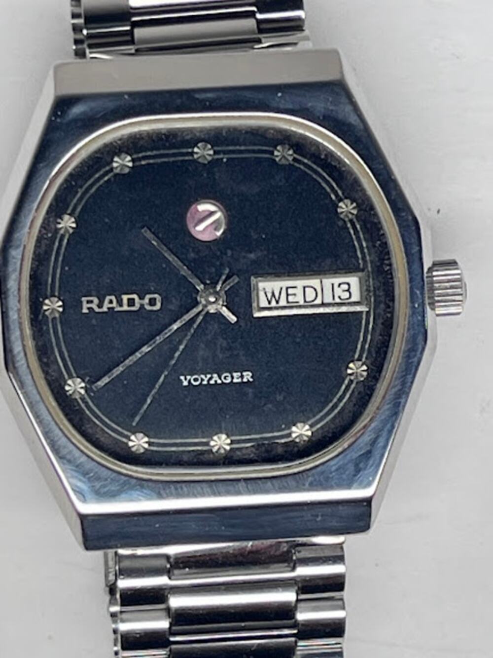 Rado Voyager Watch Swiss 17J Automatic Day Date Indicator Water Res Mens VTG